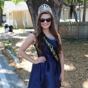 Navy Blue with rhinestones Homecoming/Prom dress